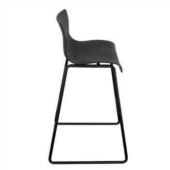 Tabouret haut avec dossier NOIR en PP - Carton de 2 unités