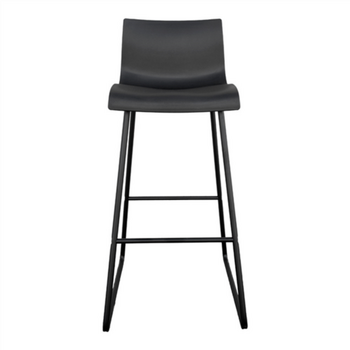 Tabouret haut avec dossier NOIR en PP - Carton de 2 unités