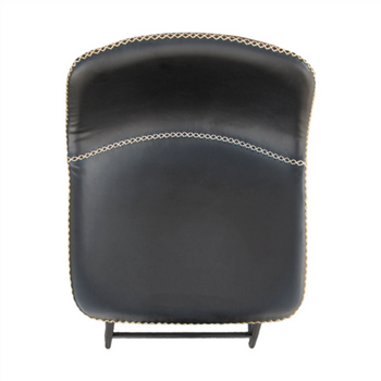 Tabouret haut avec dossier NOIR en cuir synthétique - Carton de 4 unités