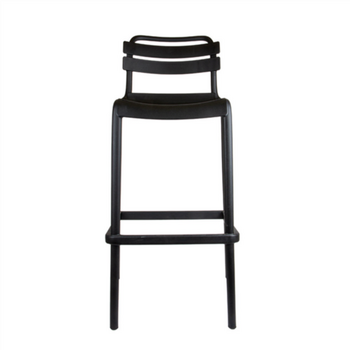 Tabouret haut empilable avec dossier NOIR en PP - Carton de 4 unités