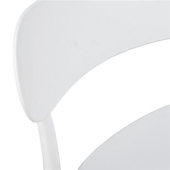 Tabouret haut empilable avec dossier BLANC en PP - Carton de 4 unités