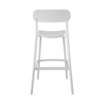 Tabouret haut empilable avec dossier BLANC en PP - Carton de 4 unités