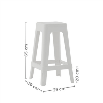 Tabouret empilable BLANC en PP - Carton de 4 unités