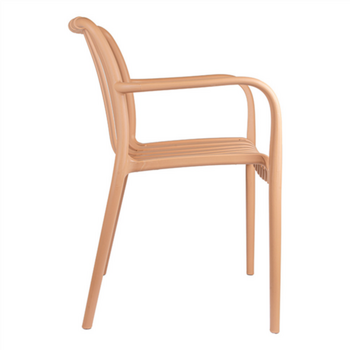 Chaise d'extérieur empilable BEIGE en PP - Carton de 4 unités