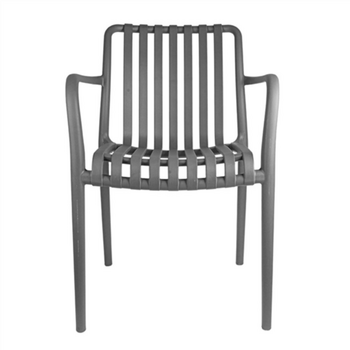 Chaise d'extérieur empilable GRISE en PP - Carton de 4 unités