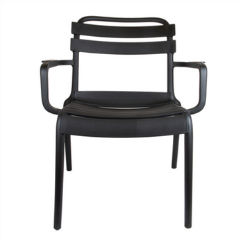 Chaise d'extérieur empilable NOIR en PP - Carton de 4 unités