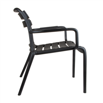 Chaise d'extérieur empilable NOIR en PP - Carton de 4 unités