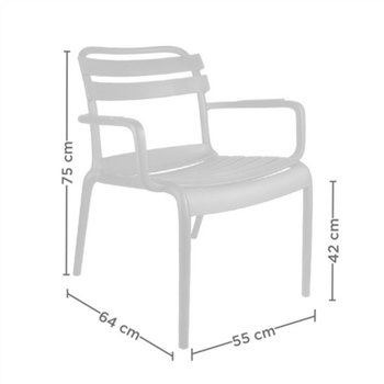Chaise d'extérieur empilable BLANC en PP - Carton de 4 unités