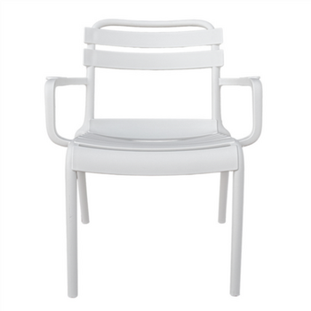 Chaise d'extérieur empilable BLANC en PP - Carton de 4 unités