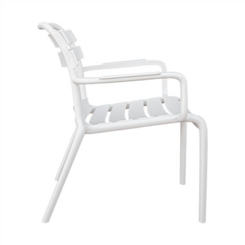 Chaise d'extérieur empilable BLANC en PP - Carton de 4 unités