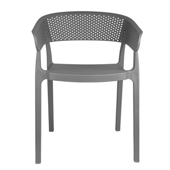 Chaise d'extérieur empilable GRISE en PP - Carton de 4 unités