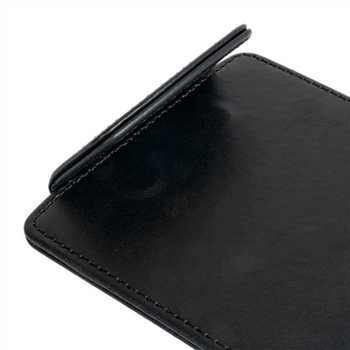Plateau porte addition Noir imitation cuir avec clip et couvercle- 21x22.8 cm - pack de 12