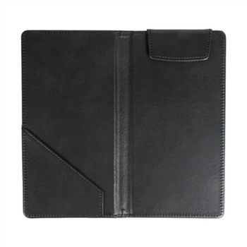 Plateau porte addition Noir imitation cuir avec clip et couvercle- 21x22.8 cm - pack de 12