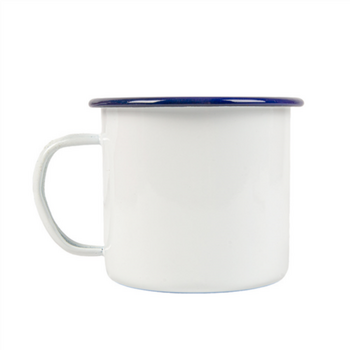 Tasse avec anse en fer émaillé BLANCHE 500 ml 9 x 9 cm- paquet de 6 unités
