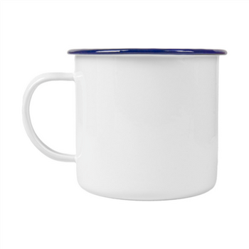 Tasse avec anse en fer émaillé BLANCHE 700 ml 10 x 10 cm- paquet de 6 unités