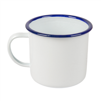 Tasse avec anse en fer émaillé BLANCHE 700 ml 10 x 10 cm- paquet de 6 unités