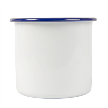 Pot droit en fer émaillé BLANC 700 ml 10 x 10 cm- paquet de 6 unités