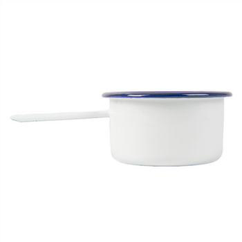 Mini sautoir en fer émaillé BLANC 200 ml 15.6 x 9 x 4.7 cm- paquet de 6 unités