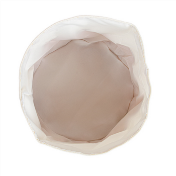 Corbeille à pain ronde en coton - Crème et Marron - Pack de 12 unités