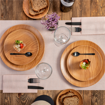 Chemin de table Soft 40x120 cm texture Dry Cotton TERRACOTTA - carton de 120 unités