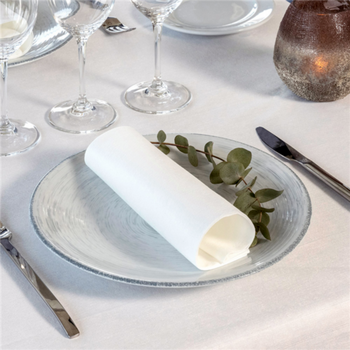 Serviette non tissée Like-Linen 50x50 cm BLANCHE - carton de 400 unités