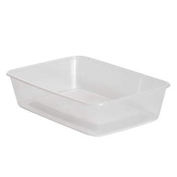 Barquette et couvercle translucide en PP injectée micro-ondable - 500 ml - Carton de 250 unités