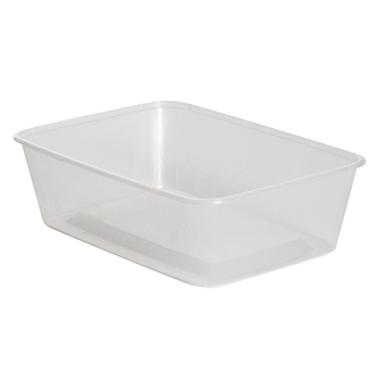 Barquette et couvercle translucide en PP injectée micro-ondable - 650 ml - Carton de 250 unités