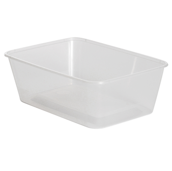 Barquette et couvercle translucide en PP injectée micro-ondable - 750 ml - Carton de 250 unités