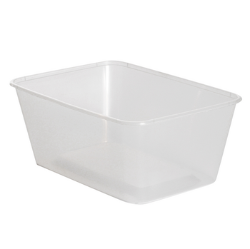 Barquette et couvercle translucide en PP injectée micro-ondable - 1000 ml - Carton de 250 unités