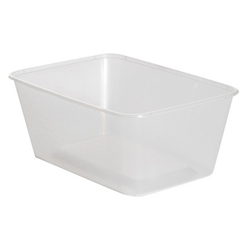 Barquette et couvercle translucide en PP injectée micro-ondable - 1500 ml - Carton de 250 unités