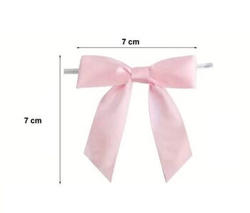 Ruban nœud satin bleu avec lien inclus (à insérer) - sachet de 50 unités