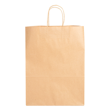 Sac papier avec poignée ficelle 32 + 16 x 43 cm neutre KRAFT - 2 cartons de 250 unités