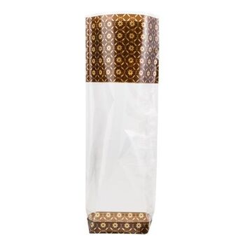 Sachet avec fond rigide GOURMET MARRON 100 x 220 mm - carton de 1000 unités