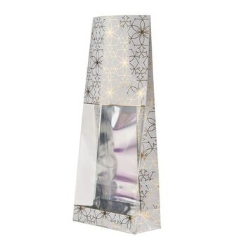 Sachet SOS fond PP GLOSSY ROSACE BLANC 80 + 40 x 200 mm - carton de 1000 unités