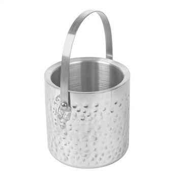 Seau à glace en inox martelé avec couvercle - 15.5 cm x 16.2 cm