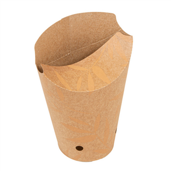 Gobelet à frites avec fermeture carton recyclé Feel Green 480 ml - carton de 1000 unités