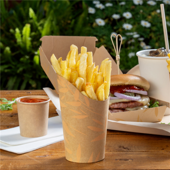 Gobelet à frites ouvert carton recyclé Feel Green 480 ml - carton de 1000 unités