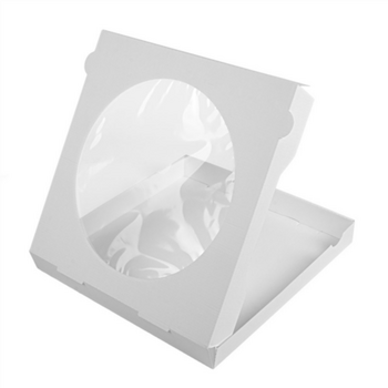 Boite à pizza blanche avec fenêtre 32 x 32 x 3.8 cm - pack de 100 unités