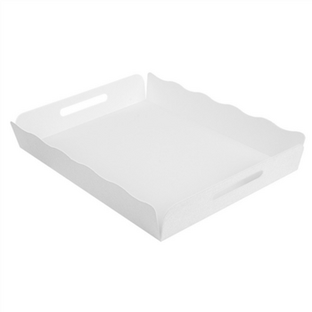 Plateau de transport avec couvercle BLANC 40.5x30.5x6(h) cm - carton de 150 unités