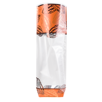 Sachet avec fond rigide Métallisé CABOSSE ORANGE 100 x 220 mm - carton de 1000 unités