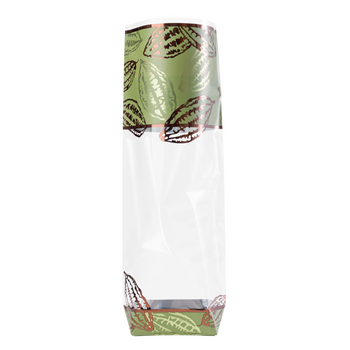 Sachet avec fond rigide Métallisé CABOSSE VERT 100 x 220 mm - carton de 1000 unités