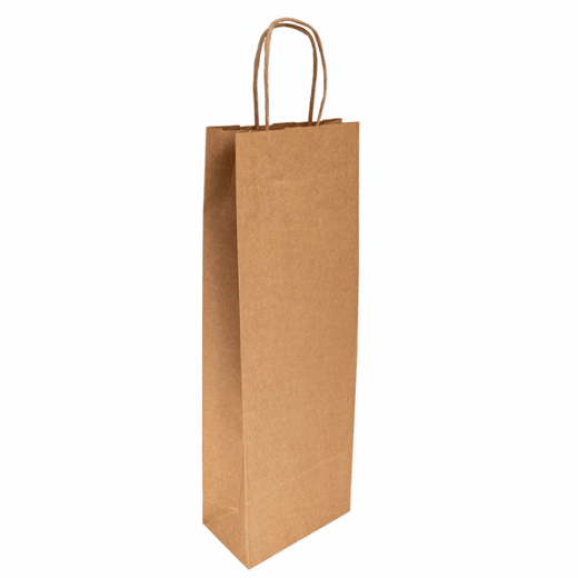 Sac bouteille KRAFT NEUTRE 14+8x40 cm - carton de 250 unités