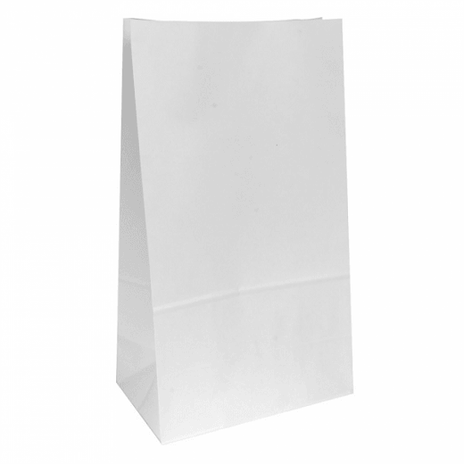 Sac papier SOS sans anses 25 + 15 x 43.5 cm neutre BLANC - carton de 250 unités