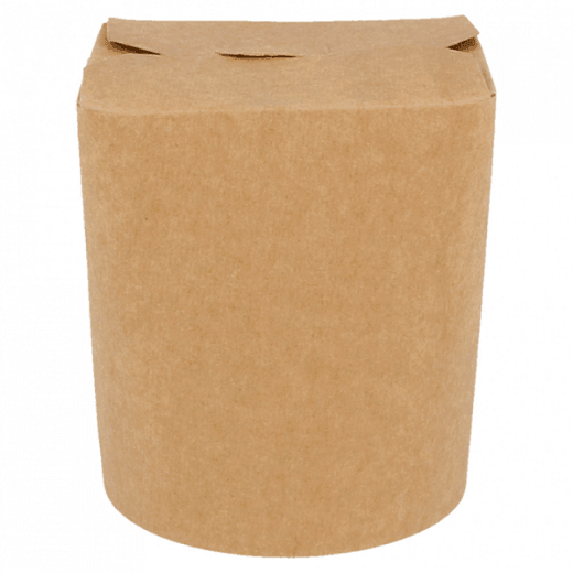 Pot en carton avec fermeture croisillon pour pâtes Neutre Kraft 480 ml - carton de 600 unités