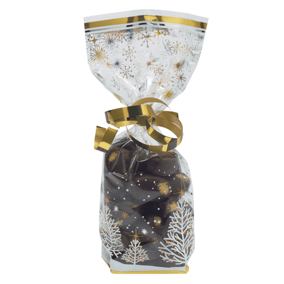 Sachet métallisé avec fond PP NOËL SCINTILLANT 100 x 220 mm - pack de 100 unités