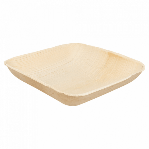 Assiette creuse en feuille de palmier 20x20x4 cm - carton de 200 unités