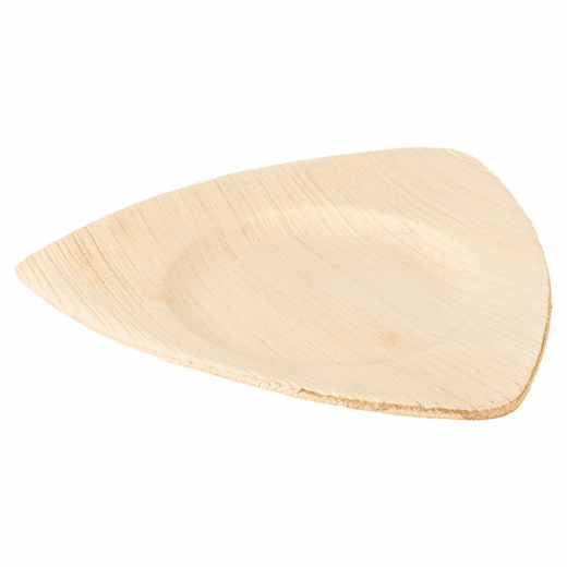 Assiette triangulaire en feuille de palmier 15x13x1 cm - carton de 200 unités