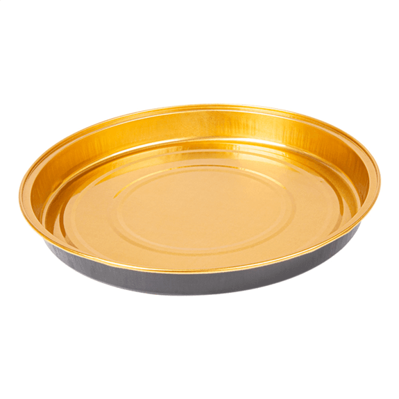 Plat à tarte noir et or en aluminium 24.2x2.7 cm - 900 ml - Pack de 50 unités