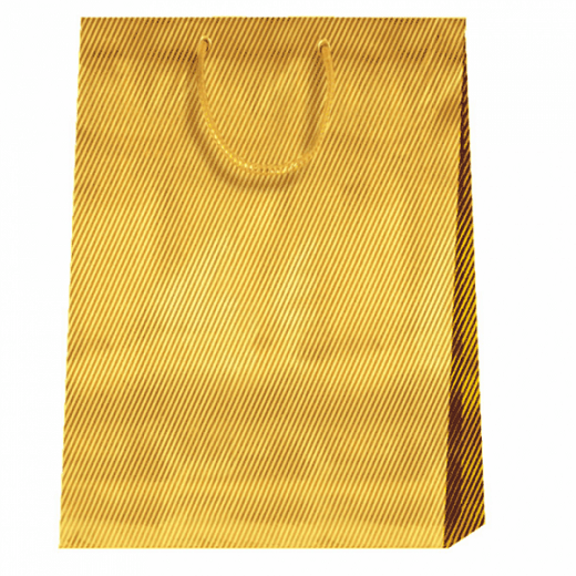 Sac boutique plastifié avec anse 26.4+13.6x32.7cm OR -  Pack de 10