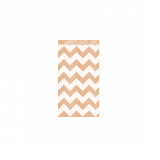 Sachet plat 12+5x18cm - zig zag Kraft -  Pack de 250